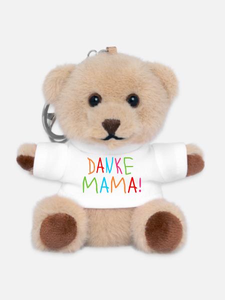 KINDERSCHRIFT SCHRIFTZUG DANKE MAMA - MUTTERTAG - Teddy Schlüsselanhänger - Weiß