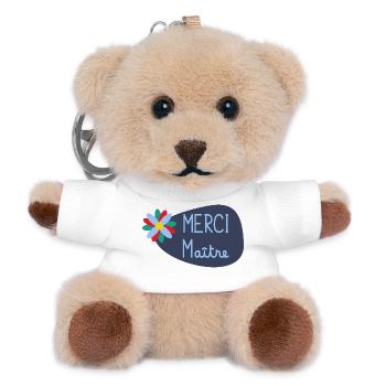 MAÎTRE. MERCI. MERCI MAÎTRE. CADEAU MAÎTRE - Porte-clés ourson - blanc - Devant