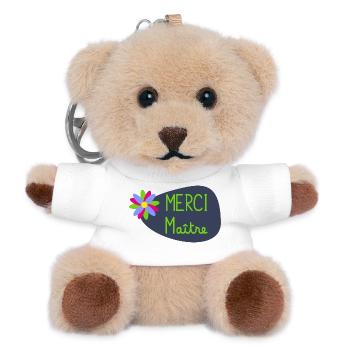 MAÎTRE. MERCI. MERCI MAÎTRE. CADEAU MAÎTRE - Porte-clés ourson - blanc - Devant