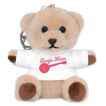 Mère joueuse de banjo - Porte-clés ourson - blanc - Devant