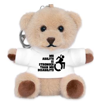 Meine Fähigkeit ist stärker als meine Behinderung. Damen* - Teddy Schlüsselanhänger - Weiß - Vorne