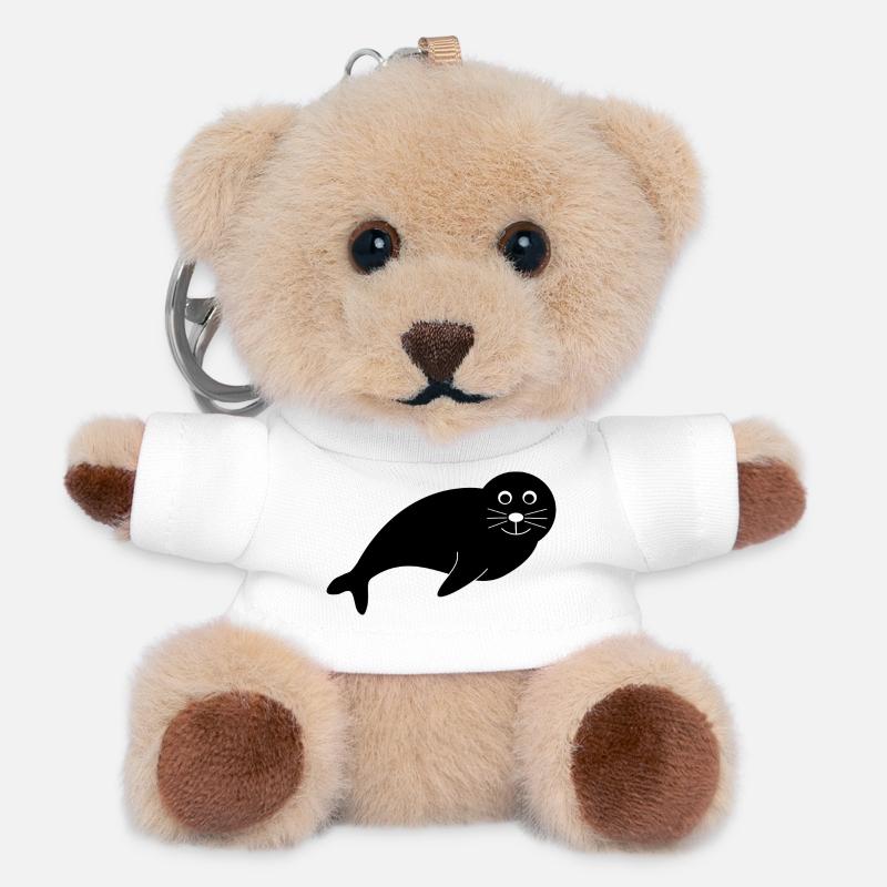 Sceaux, phoques, phoques, phoques animaux - Porte-clés ourson - blanc