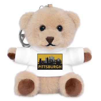 Pittsburgh Silhouette Gold - Teddy Keyring - white - Front