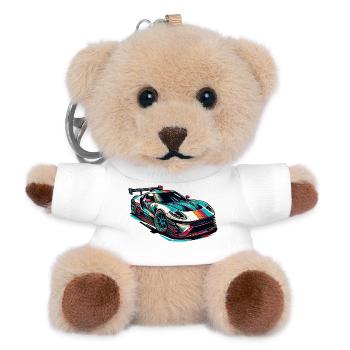 Voiture de Sport - Porte-clés ourson - blanc - Devant