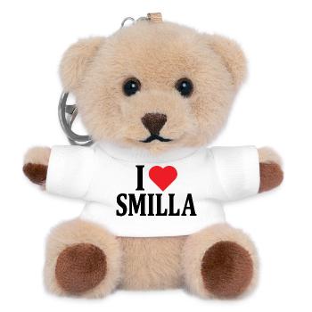 T-Shirt I love Smilla T-Shirt Geschenkidee - Teddy Schlüsselanhänger - Weiß - Vorne