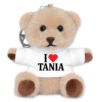 t-shirt I love Tania t-shirt idée cadeau - Porte-clés ourson - blanc - Devant