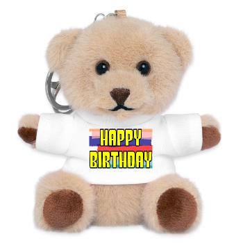 ALLES GUTE ZUM GEBURTSTAG. ALLES GUTE ZUM GEBURTSTAG. JAHRESTAG. - Teddy Schlüsselanhänger - Weiß - Vorne