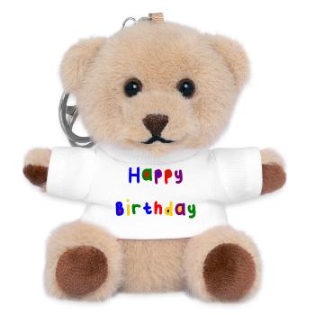 HAPPY BIRTHDAY. HAPPY BIRTHDAY. BIRTHDAY. - Teddy Keyring - white - Front