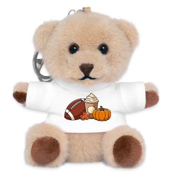 Autumn Delights: Football, Pumpkin and Pumpkin Spice - Teddy Keyring - white - Front