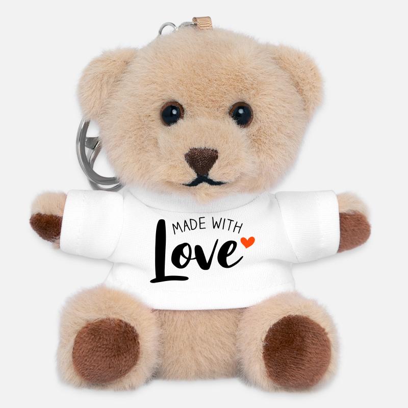 Made With Love bicolore - Porte-clés ourson - blanc