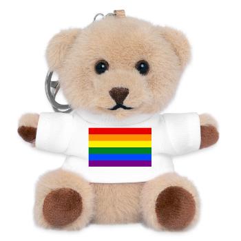 Pride Fahne, LGBTQ - Teddy Schlüsselanhänger - Weiß - Vorne