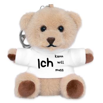 Ich... kann, will, muss - Teddy Schlüsselanhänger - Weiß - Vorne