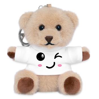 Wink smile - Teddy Keyring - white - Front