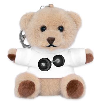 Simple dumbbell – fitness symbol for strength athletes - Teddy Keyring - white - Front