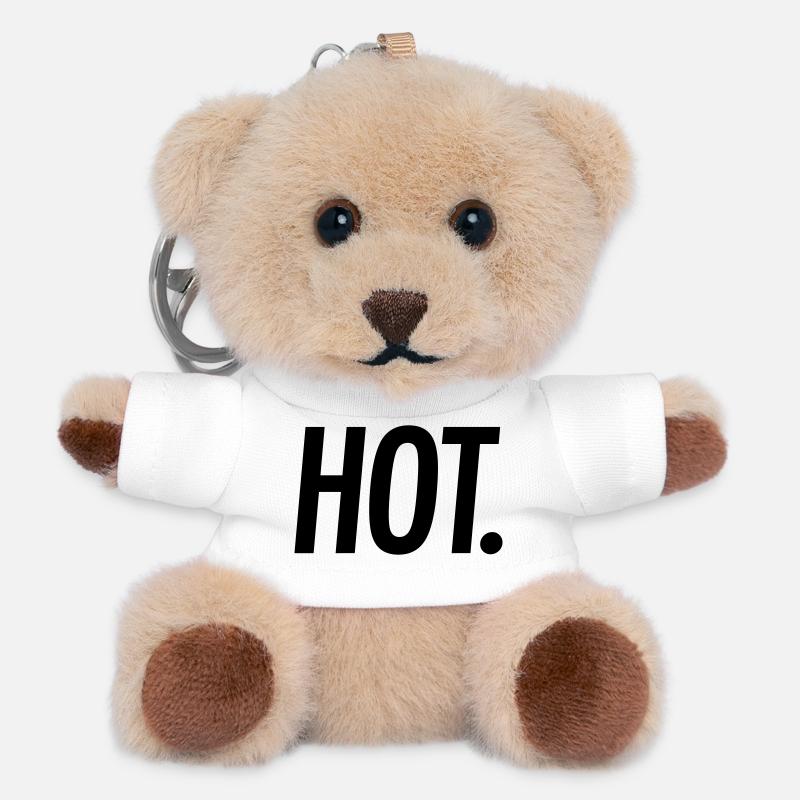 HOT. – Bold Statement Typografie - Teddy Schlüsselanhänger - Weiß