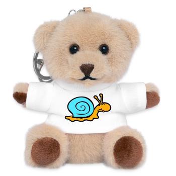 snail shell snail slug smiles sweetly - Teddy Keyring - white - Front