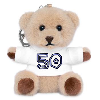 50. 50 ANS. 50e ANNIVERSAIRE. ANNIVERSAIRE 50 ANS. - Porte-clés ourson - blanc - Devant