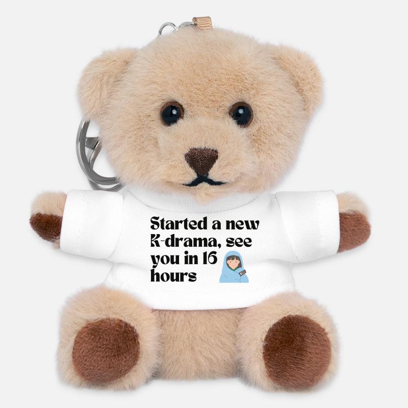 Started a New K-Drama See You in 16 Hours merch - Teddy Keyring - white