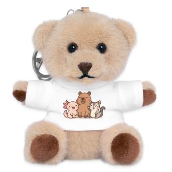 Illustration de famille d’animaux mignons - Porte-clés ourson - blanc - Devant