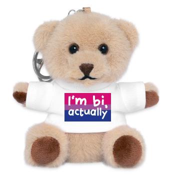 Bisexual Flagge Quote Pride Flag Design CSD - Teddy Keyring - white - Front