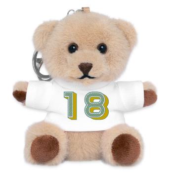 18. 18 YEARS OLD. 18th ANNIVERSARY. 18 BIRTHDAY. - Teddy Keyring - white - Front