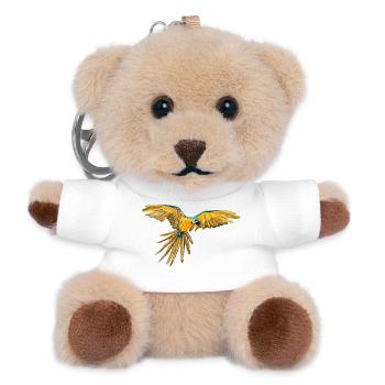 Yellow-blue parrot flight - Teddy Keyring - white - Front