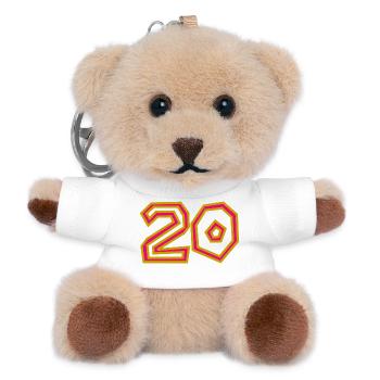 20. 20. JAHRESTAG. 20-JÄHRIGES JUBILÄUM. 20 JAHRE. - Teddy Schlüsselanhänger - Weiß - Vorne