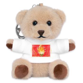 Heart Flames Time - November 2025 Sonja von Staden - Teddy Keyring - white - Front