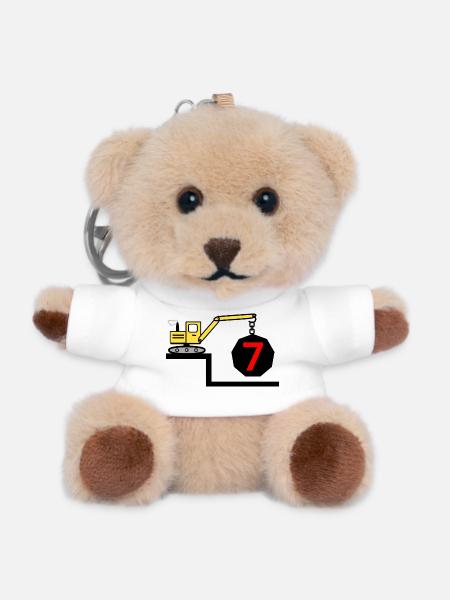 Bagger - Teddy Schlüsselanhänger - Weiß