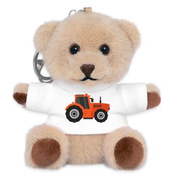 tracteur - Porte-clés ourson - blanc - Devant