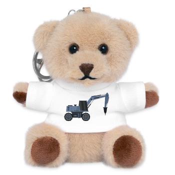 Excavator with hammer - Teddy Keyring - white - Front