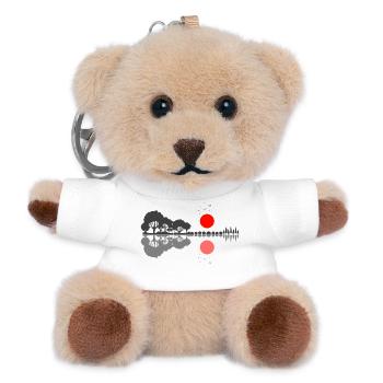 Gitarre Gitarrist Natur Spiegelung Musik Geschenk - Teddy Schlüsselanhänger - Weiß - Vorne