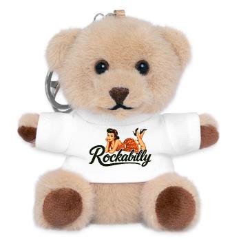 Cadeau de fille pin-up pour voitures vintage rockabilly - Porte-clés ourson - blanc - Devant