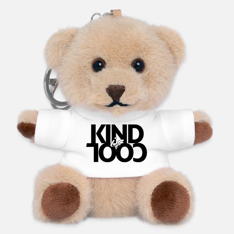 Kind is Cool - Teddy Keyring - white