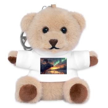Elch unter Polarlichtern: Arktische Magie - Teddy Schlüsselanhänger - Weiß - Vorne