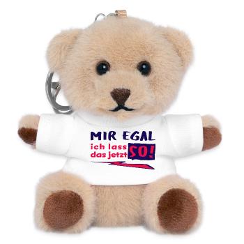 MIR EGAL - ich lass das jetzt so! - Statement - Teddy Schlüsselanhänger - Weiß - Vorne
