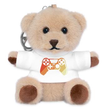Manette vintage - Porte-clés ourson - blanc - Devant
