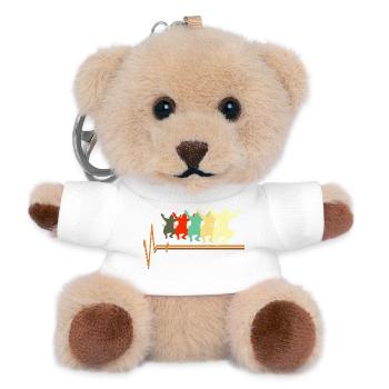 Sumo Wrestler Heartbeat Retro Japanese Martial Art - Teddy Keyring - white - Front