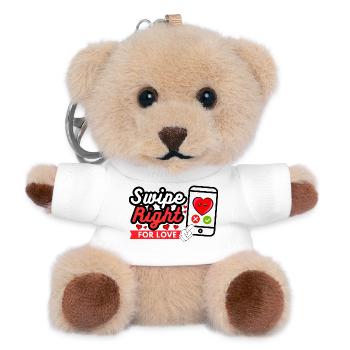 Swipe Right For Love – Modern Love Statement - Teddy Keyring - white - Front