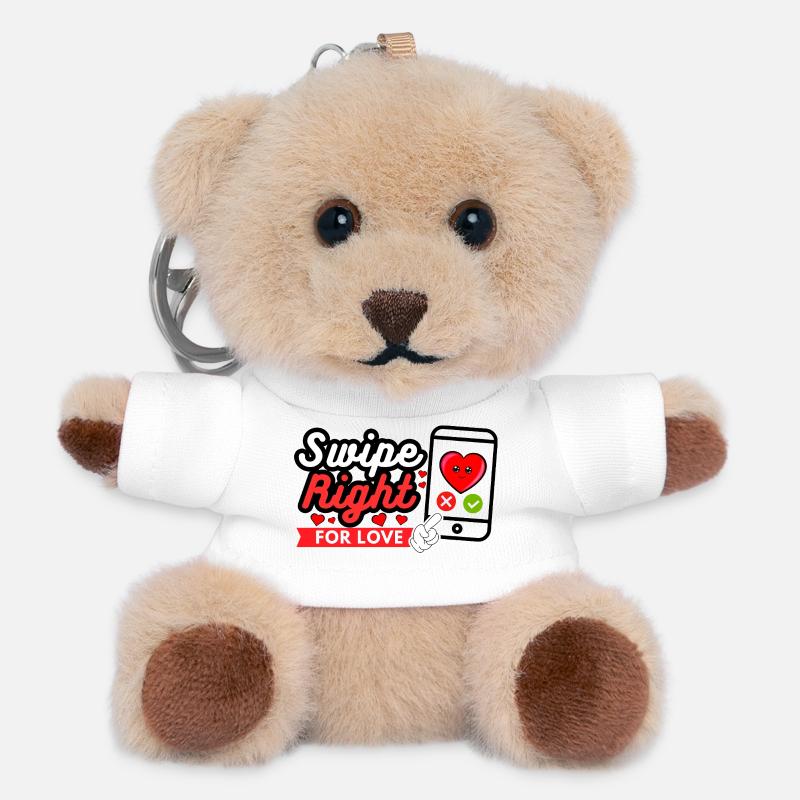 Swipe Right For Love – Modern Love Statement - Teddy Keyring - white