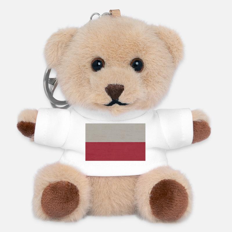 Polish flag - Teddy Keyring - white