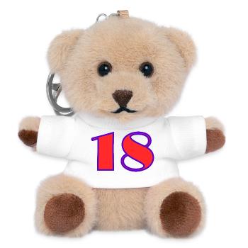18. 18 YEARS OLD. 18th ANNIVERSARY. 18 BIRTHDAY. - Teddy Keyring - white - Front