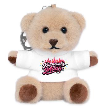 Karnevalsmaus Köln - Kölner Karneval Design - Teddy Schlüsselanhänger - Weiß - Vorne