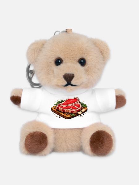 Saftiges Steak Illustration - Teddy Schlüsselanhänger - Weiß