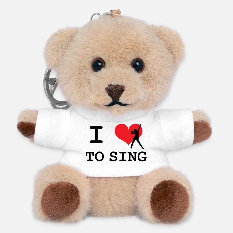 I love to sing - Teddy Keyring - white