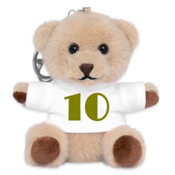 10. 10 YEARS. 10th ANNIVERSARY. 10 YEAR ANNIVERSARY. - Teddy Keyring - white - Front