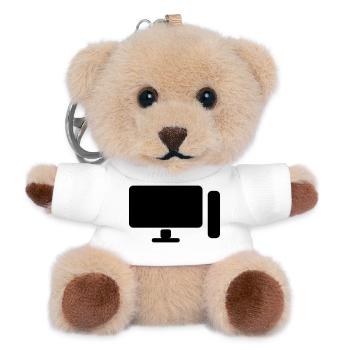 Minimal PC Setup Icon – Gamer Design - Teddy Schlüsselanhänger - Weiß - Vorne