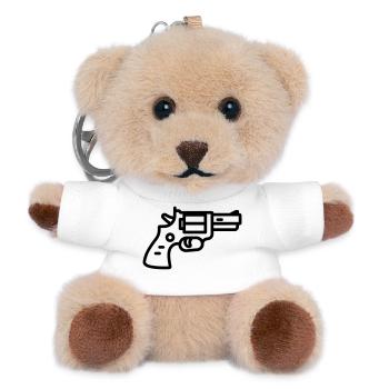 Revolver - Teddy Schlüsselanhänger - Weiß - Vorne