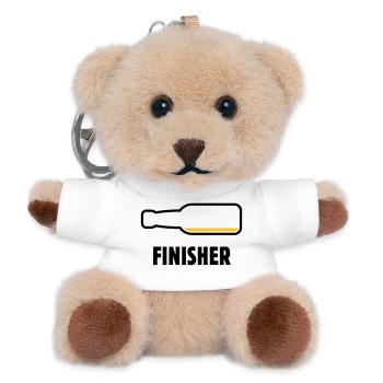 Finisher (Bier / Bierchen / Biertrinker / POS 2C) - Teddy Schlüsselanhänger - Weiß - Vorne
