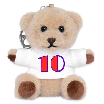 10. 10 YEARS. 10th ANNIVERSARY. 10 YEAR ANNIVERSARY. - Teddy Keyring - white - Front